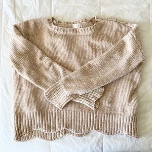 Knitted Wavy Edge Sweater